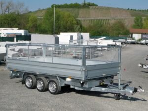 Humbaur HTK 3500.41 ALU Tridem Gitteraufsatz, Rampen, Stützen