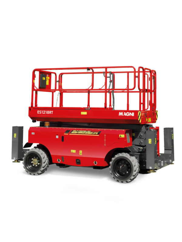 MAGNI  ES1218RT Elektro-Scherenarbeitsbühne geländegängig – 12,0 mtr.