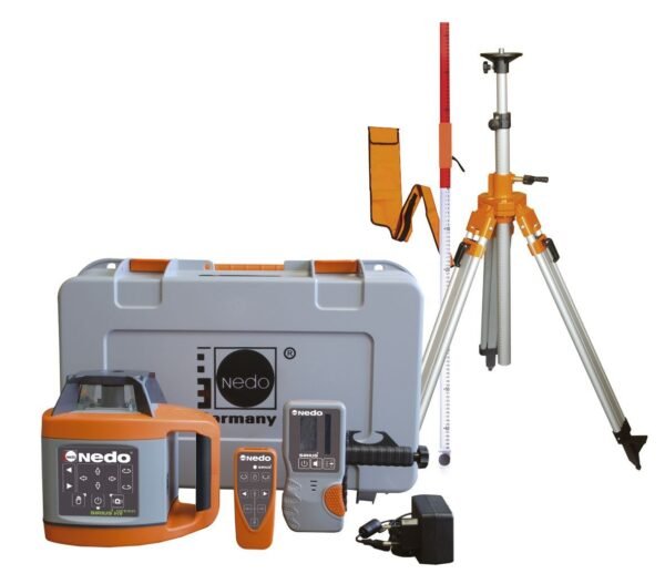Nedo_Sirius_1_HV_green_Set.jpg NEDO SIRIUS 1 HV „green“ im Set mit Stativ und Flexilatte – Rotationslaser horizontal & vertikal