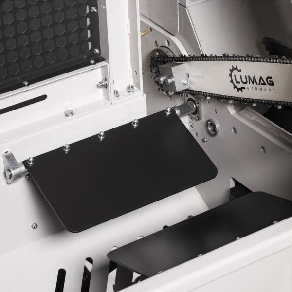 LUMAG SSA400EH-PRO/SZ | Kombi-Sägespaltmaschine Elektro + PTO – mit Förderband & Zuführförderband